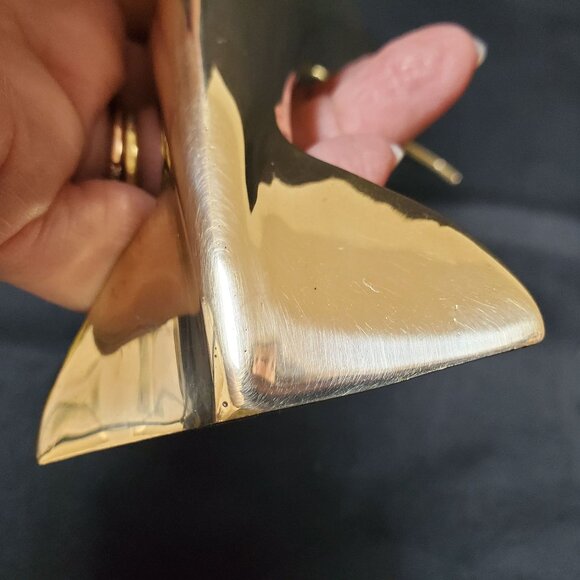 VTG Solid Brass Dolphin Figurine Coastal Nautical Decor Polished Brass Ocean Ani - Picture 15 of 16